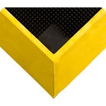 TENNESEE MAT CO Wearwell® Tall Wall Sanitizing Footbath Mat 2-1/2" Thick 2-1/2' x 3-1/4' Black/Yellow Border 222.2.5x32x39BYL